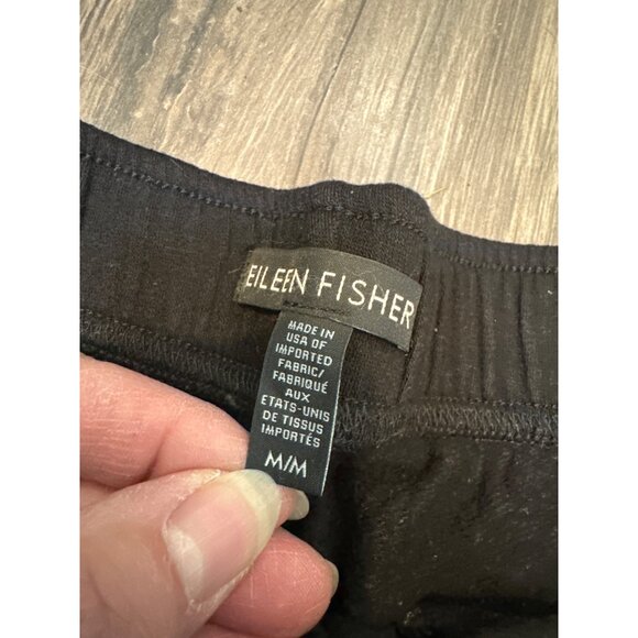 Eileen Fisher Womens M/M Black Ankle-Length Pants With Zipper Pockets Stretchy & - Picture 3 of 9